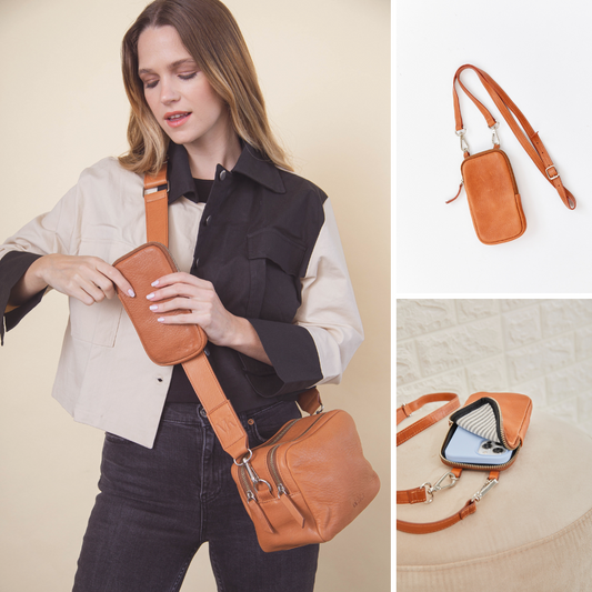 VESKI + COI Crossbody bags in Tan