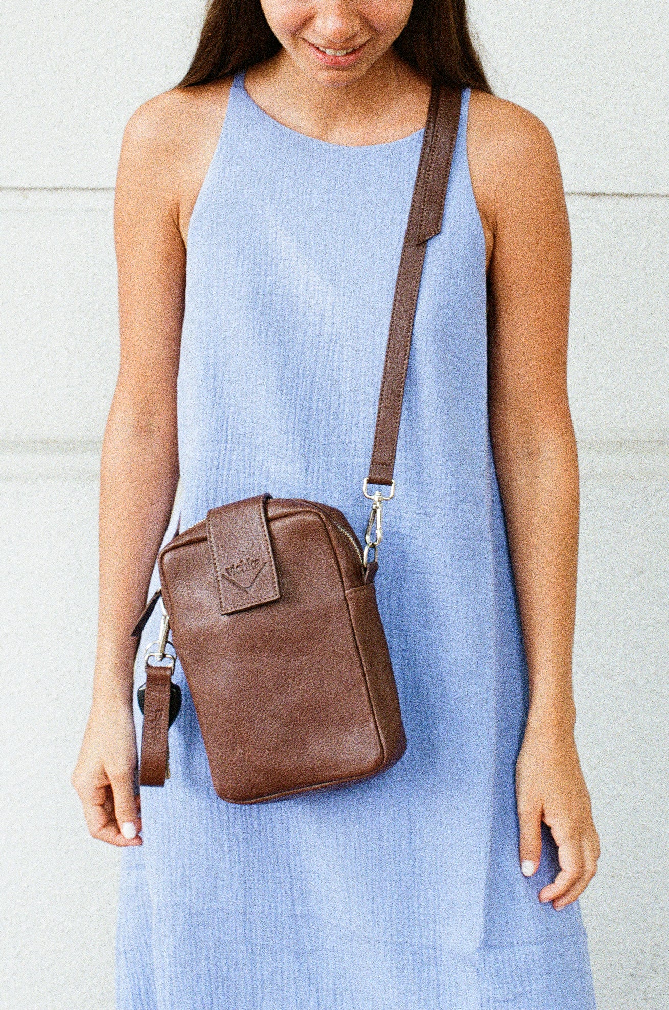 Dark Tan OLLIE Crossbody Bag