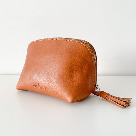 Tan EMILY Cosmetics bag